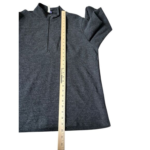 Ibex Men’s Sweater Pullover size XL Gray Merino Wool Quarter Zip - Picture 5 of 8